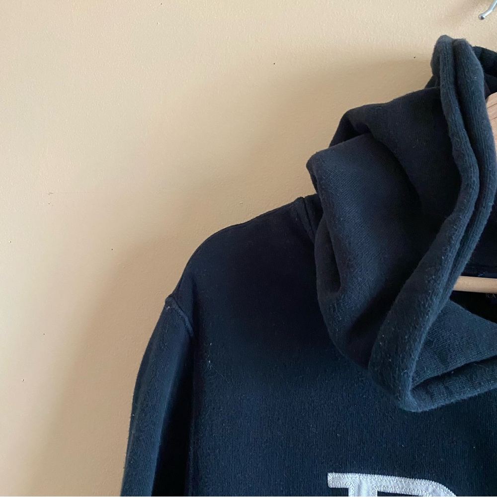 Polo Ralph Lauren Sweatshirt Woman XL Blue Spell Out Logo Preppy Cropped FLAW - Picture 5 of 16